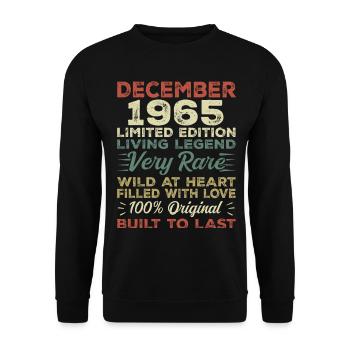 Décembre 1965 - anniversaire Décembre 1965 année - Sweat-shirt Unisexe - noir - Devant - Alina (178cm) & Michal (187cm)