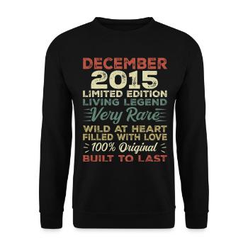Décembre 2015 - anniversaire Décembre 2015 année - Sweat-shirt Unisexe - noir - Devant - Alina (178cm) & Michal (187cm)