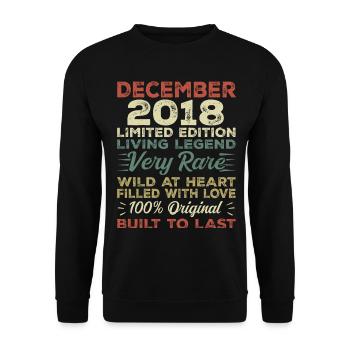 Décembre 2018 - Anniversaire Décembre 2018 année - Sweat-shirt Unisexe - noir - Devant - Alina (178cm) & Michal (187cm)