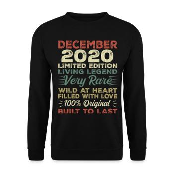 Dezember 2020 - Geburtstag Dezember 2020 Jahr - Unisex Pullover - Schwarz - Vorne - Alina (178cm) & Michal (187cm)