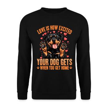 Drôle de rottweiler amoureux du propriétaire de chien - Sweat-shirt Unisexe - noir - Devant - Alina (178cm) & Michal (187cm)
