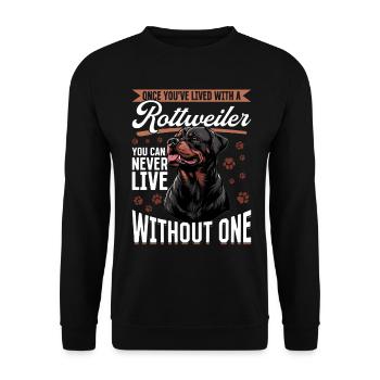 Drôle de rottweiler amoureux du propriétaire de chien - Sweat-shirt Unisexe - noir - Devant - Alina (178cm) & Michal (187cm)