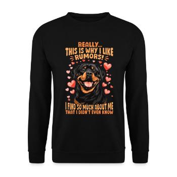 Funny Rottweiler Lover Dog Owner - Unisex Sweatshirt - black - Front - Alina (178cm) & Michal (187cm)