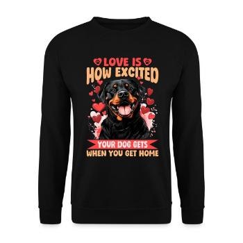 Drôle de rottweiler amoureux du propriétaire de chien - Sweat-shirt Unisexe - noir - Devant - Alina (178cm) & Michal (187cm)
