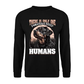Funny Rottweiler Lover Dog Owner - Unisex Sweatshirt - black - Front - Alina (178cm) & Michal (187cm)