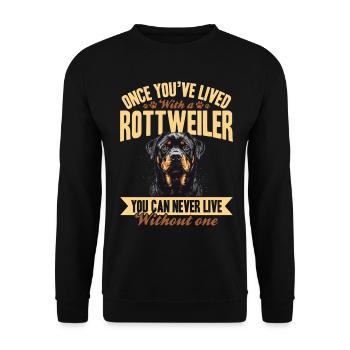 Funny Rottweiler Lover Dog Owner - Unisex Sweatshirt - black - Front - Alina (178cm) & Michal (187cm)