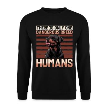 Funny Rottweiler Lover Dog Owner - Unisex Sweatshirt - black - Front - Alina (178cm) & Michal (187cm)