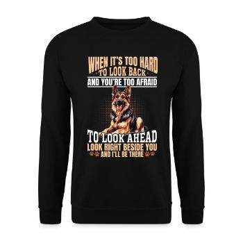 Funny German Shepherd Lover Dog Owner - Unisex Pullover - Schwarz - Vorne - Alina (178cm) & Michal (187cm)