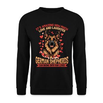 Funny German Shepherd Lover Dog Owner - Unisex Sweatshirt - black - Front - Alina (178cm) & Michal (187cm)