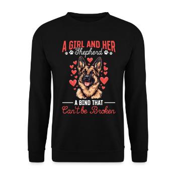 Funny German Shepherd Lover Dog Owner - Unisex Pullover - Schwarz - Vorne - Alina (178cm) & Michal (187cm)