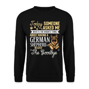 Funny German Shepherd Lover Dog Owner - Unisex Pullover - Schwarz - Vorne - Alina (178cm) & Michal (187cm)