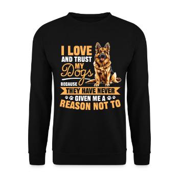 German Shepherd Lover Dog Owner - Unisex Sweatshirt - black - Front - Alina (178cm) & Michal (187cm)