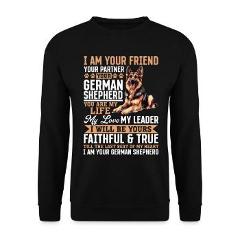 German Shepherd Lover Dog Owner - Unisex Sweatshirt - black - Front - Alina (178cm) & Michal (187cm)