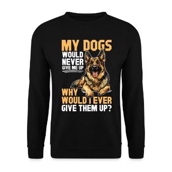 German Shepherd Lover Dog Owner - Unisex Pullover - Schwarz - Vorne - Alina (178cm) & Michal (187cm)
