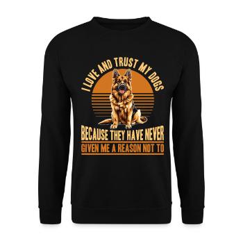 German Shepherd Lover Dog Owner - Unisex Pullover - Schwarz - Vorne - Alina (178cm) & Michal (187cm)
