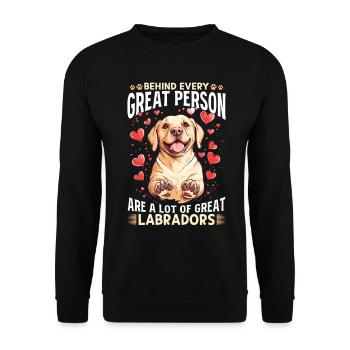 Labrador Lover Dog Owner - Unisex Pullover - Schwarz - Vorne - Alina (178cm) & Michal (187cm)