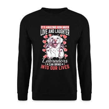 Labrador Lover Dog Owner - Unisex Pullover - Schwarz - Vorne - Alina (178cm) & Michal (187cm)