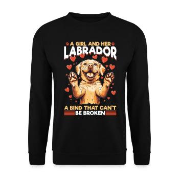 Labrador Lover Dog Owner - Unisex Pullover - Schwarz - Vorne - Alina (178cm) & Michal (187cm)