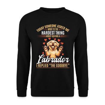 Labrador Lover Dog Owner - Unisex Pullover - Schwarz - Vorne - Alina (178cm) & Michal (187cm)