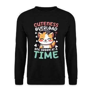 Cuteness Overload One Groom At A Time für einen - Unisex Pullover - Schwarz - Vorne - Alina (178cm) & Michal (187cm)
