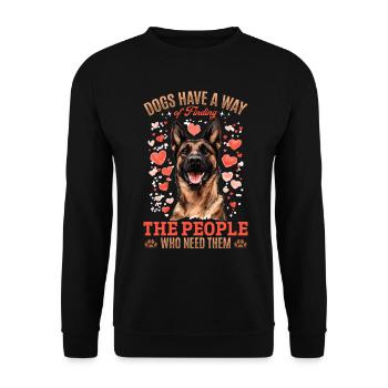 Belgian Malinois Dog Owner - Unisex Sweatshirt - black - Front - Alina (178cm) & Michal (187cm)