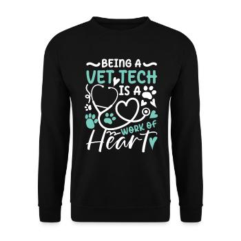 Being a Vet Tech Is A Work Of Heart - Unisex Pullover - Schwarz - Vorne - Alina (178cm) & Michal (187cm)