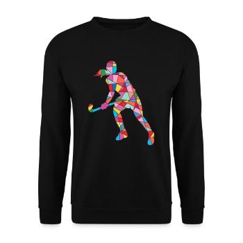 Joueur de hockey Joueur de hockey Fille Hockey sur gazon - Sweat-shirt Unisexe - noir - Devant - Alina (178cm) & Michal (187cm)