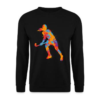Field Hockey Hockey Player Girl Hockey Player - Unisex Sweatshirt - black - Front - Alina (178cm) & Michal (187cm)