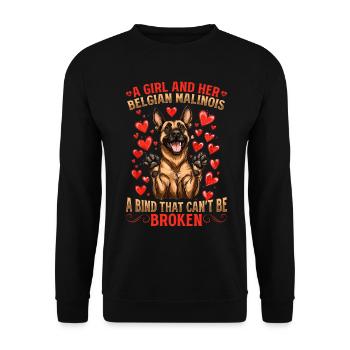 Belgian Malinois Lover Dog Owner - Unisex Sweatshirt - black - Front - Alina (178cm) & Michal (187cm)