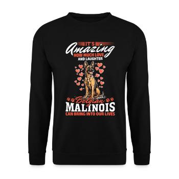Belgian Malinois Lover Dog Owner - Unisex Sweatshirt - black - Front - Alina (178cm) & Michal (187cm)
