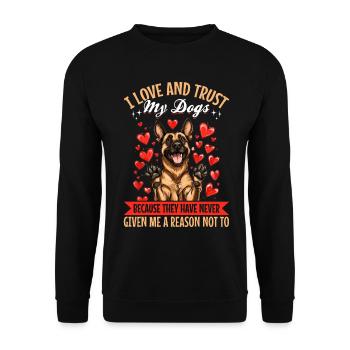 Belgian Malinois Lover Dog Owner - Unisex Sweatshirt - black - Front - Alina (178cm) & Michal (187cm)
