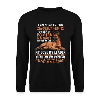 Belgian Malinois Lover Dog Owner - Unisex Sweatshirt - black - Front - Alina (178cm) & Michal (187cm)