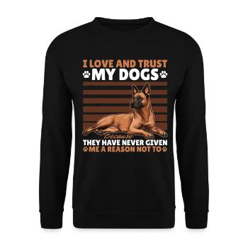 Belgian Malinois Lover Dog Owner - Unisex Sweatshirt - black - Front - Alina (178cm) & Michal (187cm)