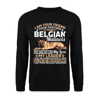 Belgian Malinois Lover Dog Owner - Unisex Sweatshirt - black - Front - Alina (178cm) & Michal (187cm)