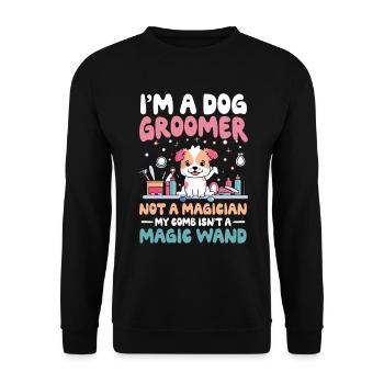 I'm A Dog Groomer Not A Magician für einen - Unisex Pullover - Schwarz - Vorne - Alina (178cm) & Michal (187cm)