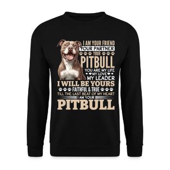 Propriétaire de chien Pitbull Terrier - Sweat-shirt Unisexe - noir - Devant - Alina (178cm) & Michal (187cm)