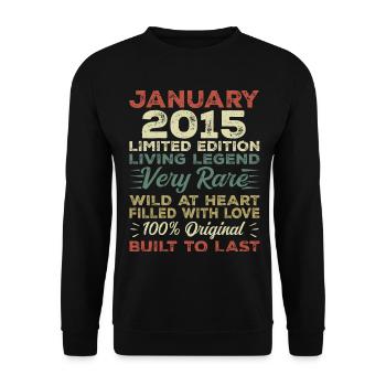Janvier 2015 Anniversaire - Janvier 2015, Janvier 2015 - Sweat-shirt Unisexe - noir - Devant - Alina (178cm) & Michal (187cm)
