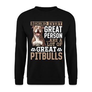 Propriétaire de chien Pitbull Terrier - Sweat-shirt Unisexe - noir - Devant - Alina (178cm) & Michal (187cm)