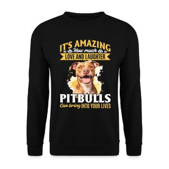Propriétaire de chien Pitbull Terrier - Sweat-shirt Unisexe - noir - Devant - Alina (178cm) & Michal (187cm)