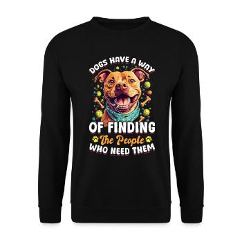 Propriétaire de chien Pitbull Terrier - Sweat-shirt Unisexe - noir - Devant - Alina (178cm) & Michal (187cm)