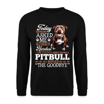 Propriétaire de chien Pitbull Terrier - Sweat-shirt Unisexe - noir - Devant - Alina (178cm) & Michal (187cm)