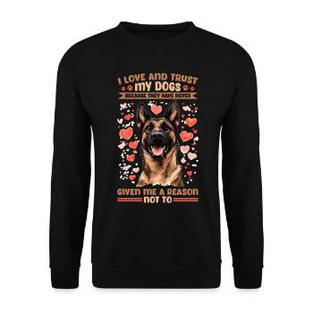Belgian Malinois Lover Dog Owner - Unisex Sweatshirt - black - Front - Alina (178cm) & Michal (187cm)