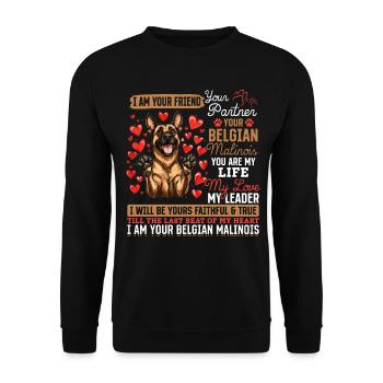 Belgian Malinois Lover Dog Owner - Unisex Sweatshirt - black - Front - Alina (178cm) & Michal (187cm)