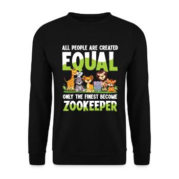 Only The Finest Become Zookeeper - Unisex Pullover - Schwarz - Vorne - Alina (178cm) & Michal (187cm)