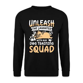 Unleash The Laughter With Our Dog Training Squad - Unisex Pullover - Schwarz - Vorne - Alina (178cm) & Michal (187cm)