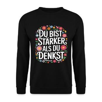 Mach es einfach für einen Optimisten - Unisex Pullover - Schwarz - Vorne - Alina (178cm) & Michal (187cm)