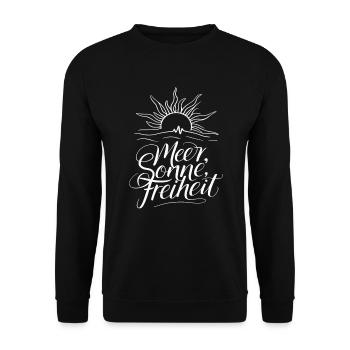 Meer Sonne Freiheit - Unisex Pullover - Schwarz - Vorne - Alina (178cm) & Michal (187cm)