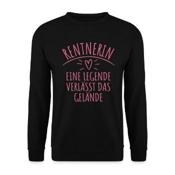 Rentnerin - eine Legende verlässt das Gelände - Unisex Pullover - Schwarz - Vorne - Alina (178cm) & Michal (187cm)