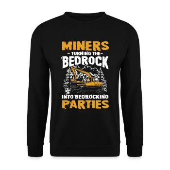 Miners Turning Bedrock Into Bedrocking Parties - Unisex Pullover - Schwarz - Vorne - Alina (178cm) & Michal (187cm)