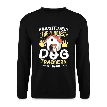Pawsitively The Funniest Dog Trainers In Town - Unisex Pullover - Schwarz - Vorne - Alina (178cm) & Michal (187cm)